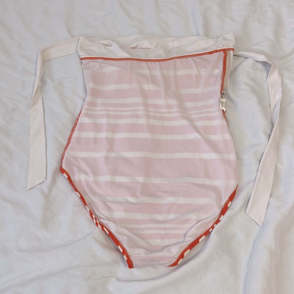 Lauren Ralph Lauren orange and white striped swimsuit - Picture 5 of 6